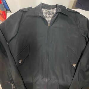 Zara Black Bomber Jacket with Plaid Lining
